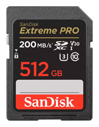 SANDISK SDSDXXD-512G-GN4IN EXTREME PRO 512GB SDXC CARTE MEMOIRE, UHS-I U3, classe 10, 200MB/s