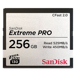 SANDISK SDCFSP-256G-G46D EXTREME PRO 256GB CFAST 2.0 CARTE MEMOIRE, 525MB/s read, 450MB/s write