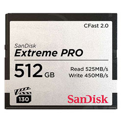SANDISK SDCFSP-512G-G46D EXTREME PRO 512GB CFAST 2.0 CARTE MEMOIRE, 525MB/s read, 450MB/s write