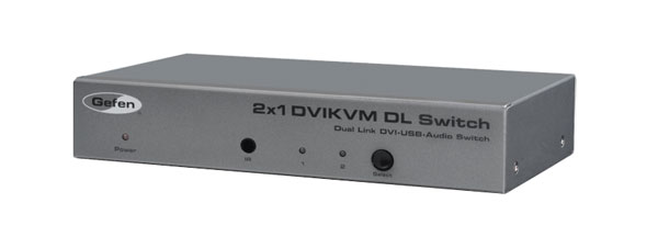 GEFEN EXT-DVIKVM-241DL COMMUTATEUR KVM 2x1, Dual link DVI-D, USB2.0, audio, contrôle IR ou filaire