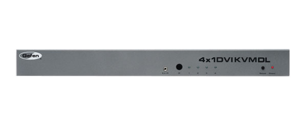 GEFEN EXT-DVIKVM-441DL COMMUTATEUR KVM 4x1, Dual link DVI-D, USB2.0, audio, contrôle IR ou RS232