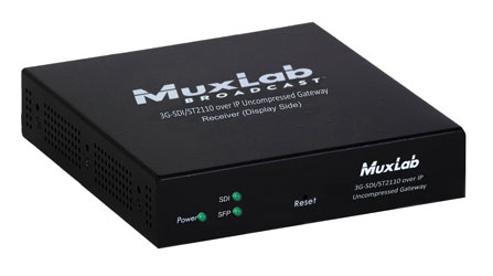 MUXLAB 500767-RX-UTP EXTENDER VIDEO récepteur, 3G-SDI/ST2110 sur IP, non compressé, portée 400m