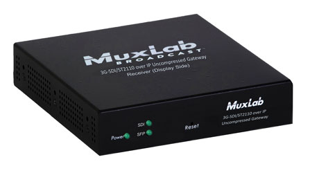 MUXLAB 500767-RX-MM EXTENDER VIDEO récepteur, 3G-SDI/ST2110 sur IP, non compressé, MM, portée 400m