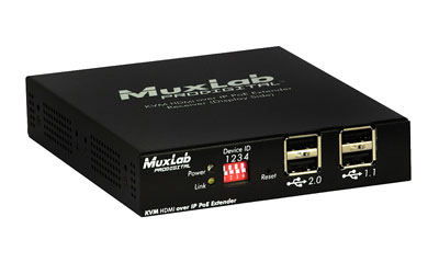 MUXLAB 500770-RX EXTENDER VIDEO récepteur, KVM HDMI sur IP, PoE, portée 100m