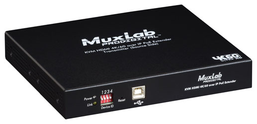 MUXLAB 500800-TX EXTENDER VIDEO émetteur, KVM HDMI sur IP, PoE, 4K/60, portée 100m