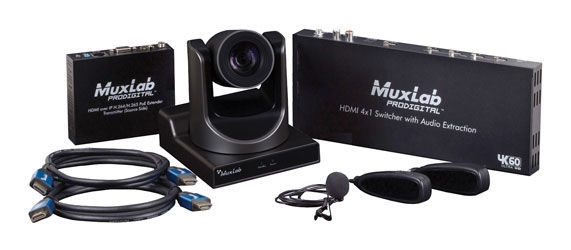 MUXLAB 500785-POE KIT LIVE STREAMING Multi-camera, 4K/30, 4x entrées camera, avec 1x caméra PoE