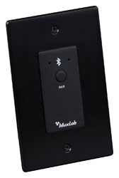 MUXLAB 500554 CONVERTISSEUR AUDIO plaque murale,  Bluetooth vers Dante, US Decora 1gang, noir