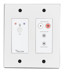 MUXLAB 500555-WH CONVERTIS.AUDIO plaque murale, Bluetooth/analog.vers Dante, US Decora 2gang, blanc