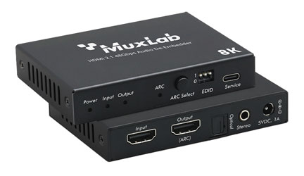 MUXLAB 500514 DE-EMBEDDERS AUDIO HDMI 2.1/HDCP 2.3, 48Gbps, 8K/60Hz