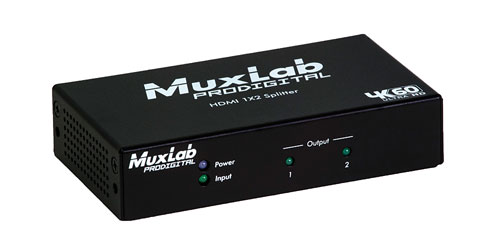 MUXLAB 500425 SPLITTER VIDEO 1x2 splitter, HDMI/HDBT, HDCP 1.4/2.2, 4K/60