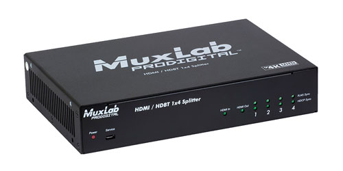 MUXLAB 500424 SPLITTER VIDEO 1x4 splitter, HDMI/HDBT, HDCP 1.4, 4K/30