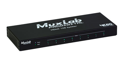 MUXLAB 500427 SPLITTER VIDEO 1x8 splitter, HDMI, HDCP 1.4/2.2, 4K/60