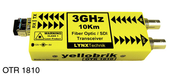 LYNX YELLOBRIK OTR 1810 EMETTEUR-RECEPTEUR FIBRE OPTIQUE 3G/HD/SD-SDI, 2x SM LC, 1310nm TX, 10km