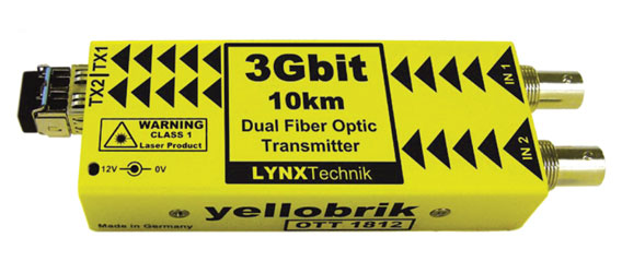 LYNX YELLOBRIK OTT 1812 DOUBLE EMETTEUR FIBRE OPTIQUE 3G/HD/SD-SDI, 2x SM LC, 1310nm TX, 10km