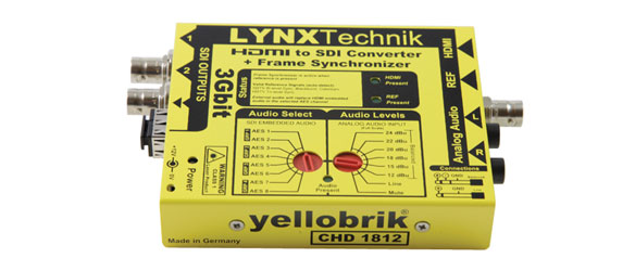 LYNX YELLOBRIK CHD 1812 CONVERT.VIDEO HDMI vers 3G/HD/SD-SDI, sychro.de trames, incrust.analogique