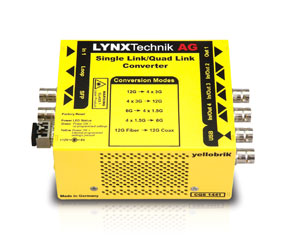 LYNX YELLOBRIK CQS 1441 CONVERTISSEUR 2SI quad vers liaison unique, bidir., 12G 4K-UHD/3G ou 6G/1.5G