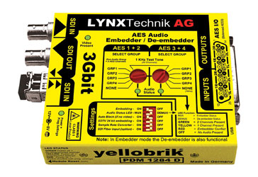 LYNX YELLOBRIK PDM 1284-D EMBEDDER ET DEEMBEDDER AUDIO 3G/HD/SD -SDI, symétrique, AES, Sub-D 25