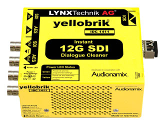 LYNX YELLOBRIK IDC 1411 MODULE NETTOYAGE VOIX 1.5/3/12G 4K ent.SDI, prise en charge SFP fiblre 3/12G