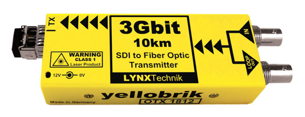 LYNX YELLOBRIK OTX 1812-MM EMETTEUR FIBRE OPTIQUE 3G/HD/SD-SDI, 1X MM LC, 850nm, 300m