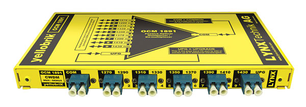 LYNX YELLOBRIK OCM 1891 MUX/DEMUX CWDM FIBRE OPTIQUE PASSIF 9+1 canaux ext., 1270nm - 1430nm