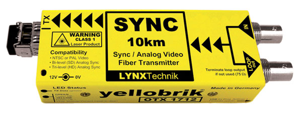 LYNX YELLOBRIK OTX 1712-ST EMETTEUR FIBRE OPTIQUE synchro analogique et vidéo, 1x SM ST, 1310nm, 10km