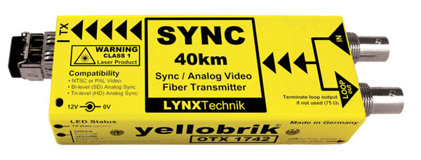 LYNX YELLOBRIK OTX 1742 EMETTEUR FIBRE OPTIQUE synchro analogique et vidéo, CWDM (ss SFP)