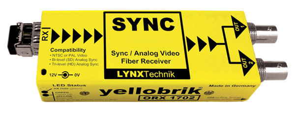 LYNX YELLOBRIK ORX 1702-MM RECEPT.FIBRE OPTIQUE synchro analogique et vidéo, 1x MM LC, 780-880nm RX