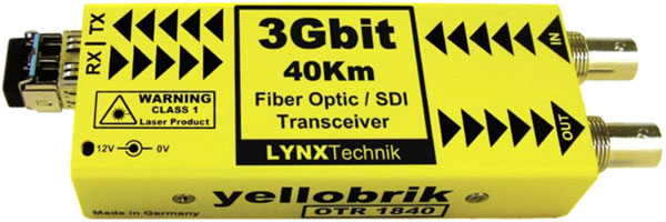 LYNX YELLOBRIK OTR 1840 EMETTEUR-RECEPTEUR FIBRE OPTIQUE 3G/HD/SD-SDI, 2x SM CWDM (sans SFP)
