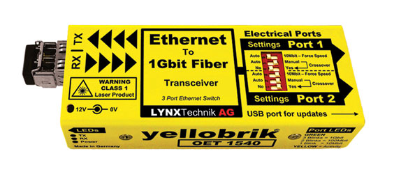 LYNX YELLOBRIK OET 1540 EMETTEUR-RECEPTEUR FIBRE OPTIQUE Ethernet, b2x SM CWDM (sans SFP)
