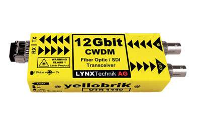 LYNX YELLOBRIK OTR 1440 EMETTEUR/RECEPTEUR FIBRE OPTIQUE 12G/6G/3G/1.5G-SDI, 2x SM CWDM (sans SFP)