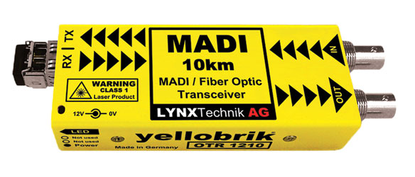 LYNX YELLOBRIK OTR-1210-LC EMETTEUR/RECEPTEUR MADI COAX-MADI FIBRE 2x SM LC, 1310nm TX, 10km