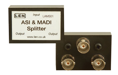 LEN LAMS01 SPLITTER passif, 1x2, 3x BNC, AES MADI ASI