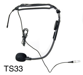 TRANTEC HM-33 (TS33) MICRO TOUR DE TETE sport, 20Hz-16kHz, Lemo, noir