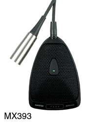 SHURE MX393/O MICRO DE SURFACE ominidirectionnel, alim.fantôme, XLR, noir