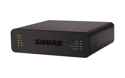 SHURE ANI22 INTERFACE AUDIO RÉSEAU 2x entr.micro/ligne vers Dante, 2xDante vers micro/ligne,entr.bloc