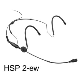 SENNHEISER 009866 HSP 2-EW MICROPHONE tour de tête, électret, omni, jack 3.5mm pour EW G3/G4 Tx, noir