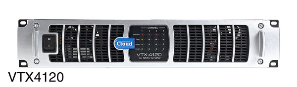 CLOUD VTX4400 AMPLI DE PUISSANCE 4x 2400W/4, entrées sym., interface de contrôle web en option