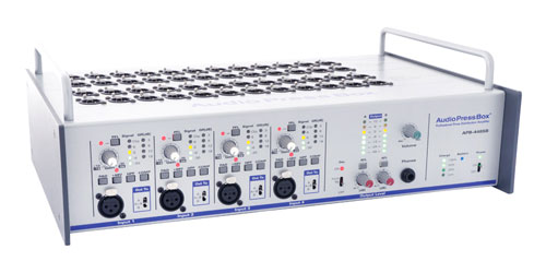 AUDIOPRESSBOX APB-448 SB SPLITTER DE CONF.actif, b.de scène,4x e.micro/ligne, 48x s.micro/ligne, accu