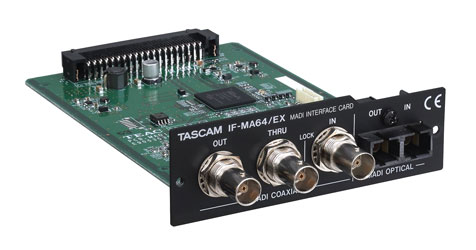 TASCAM IF-MA64-EX CARTE INTERFACE 64 canaux MADI redondant, optique/coaxial, pour DA6400