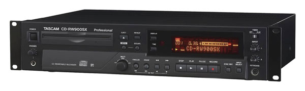 TASCAM CD-RW900SX ENREGISTREUR CD 2U, CD-R, CD-RW, analogue asym., SPDIF, TOSlink