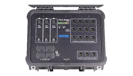 PSC PRESS BRIDGE SPLITTEUR DE CONFERENCE audio, 2x micros, 1x entrée ligne, 12x sorties XLR, -40dBu