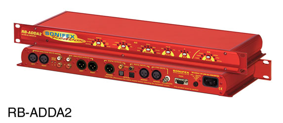 SONIFEX RB-ADDA2 CONVERTISSEUR A/N et N/A audio, AES/EBU ou S/PDIF, 1U, 24-bit 192kHz