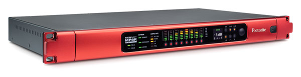 FOCUSRITE REDNET MP8R PREAMPLI MICRO inst.rack, 8 cannaux, télécommandé., E/S.Dante, double alim