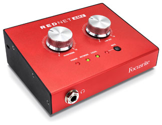 FOCUSRITE REDNET AM2 UNITE DE MONITORING de bureau, sortie casque, sorties double ligne, Dante