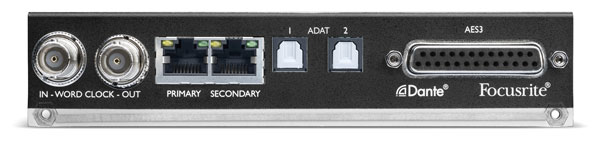 FOCUSRITE ISA ADN8 CARTE INTERFACE DANTE pour ISA 428mkII/ISA 828mkII, analog. vers num., 8 canaux