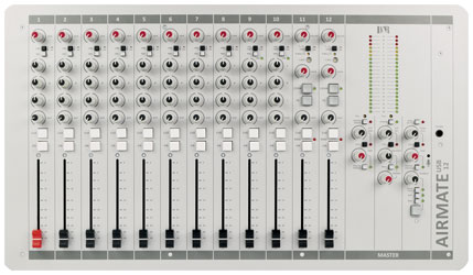 D&R AIRMATE-12-USB MIXEUR BROADCAST 10xentr.micro XLR, 20x entr.stéréo RCA, 2xentr./sort.USB, 2xTELCO