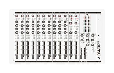 D&R AIRMATE-12-USB MIX.BROADCAST 10xentr.microXLR,20x entr.stéréoRCA, 2xentr./sort.USB,1xVoIP,1xTELCO