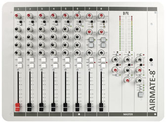 D&R AIRMATE-USB MIXEUR BROADCAST 6xentr.micro XLR, 12xentr.stéréo RCA, 2x ent/sort.USB, 2x TELCO