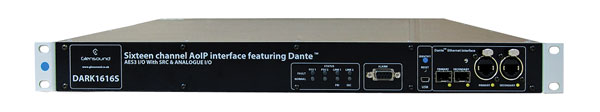 GLENSOUND DARK1616S INTERFACE DANTE 16x16 Dante/AES67, entr./sort. analogique/AES3, word clock