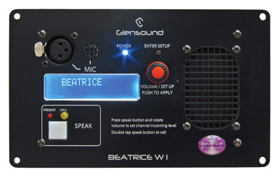 GLENSOUND BEATRICE W1 INTERCOM AUDIO pour table/mural, Dante, 1 canal